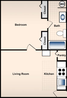 1 Bed / 1 Bath / 363ft² / Availability: Please Call / Deposit: $300 / Rent: $775