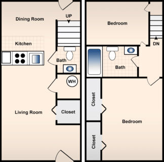 2 Bed / 1½ Bath / 815ft² / Availability: Not Available / Deposit: $300 / Rent: $935